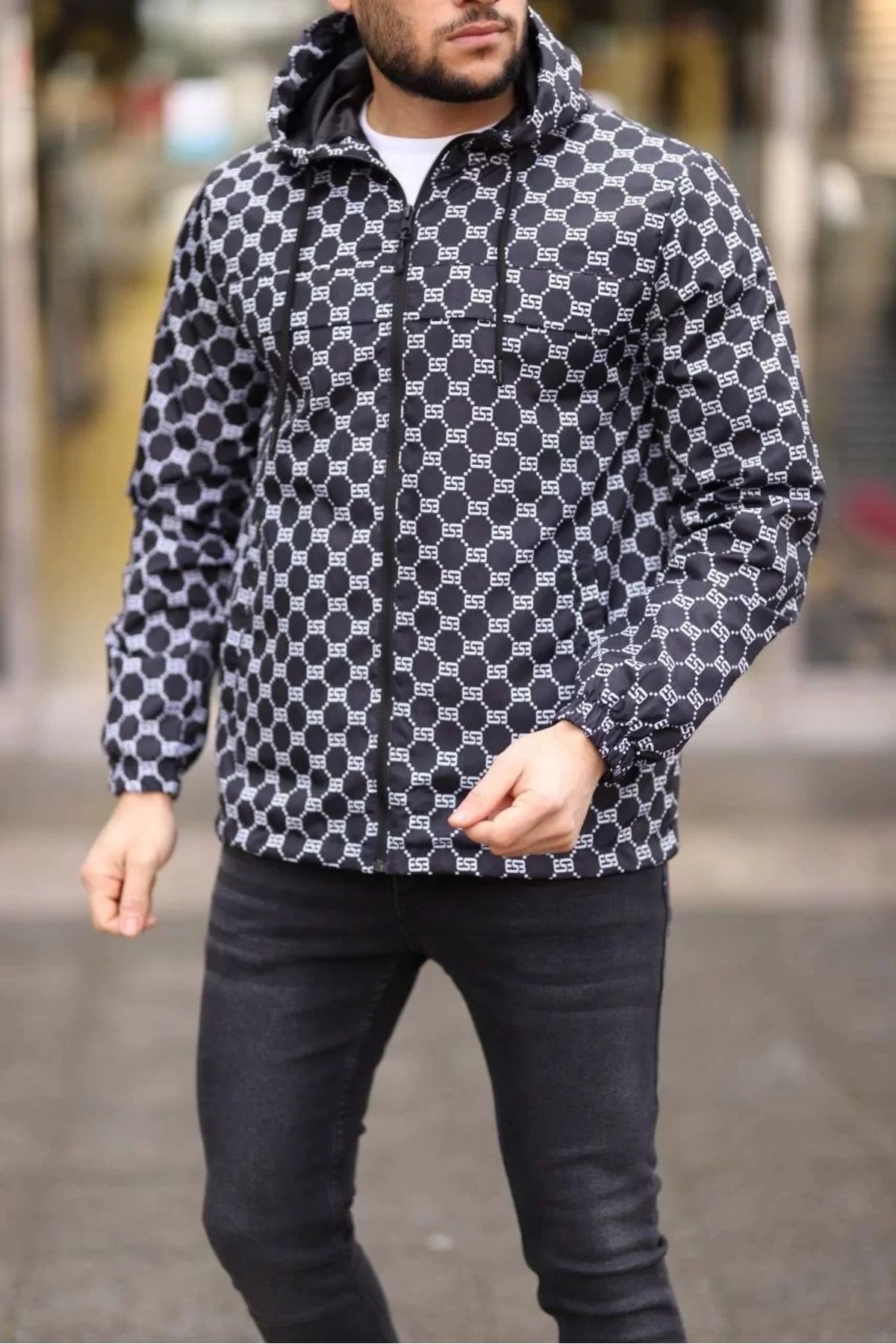 CVS Unisex Kapüşonlu İçi Astarlı Yağmurluk - Siyah