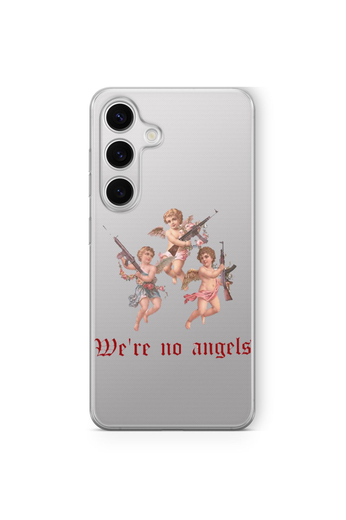 Space Star Samsung Galaxy S23 Uyumlu No Angels Tasarım Baskılı Şeffaf Kılıf