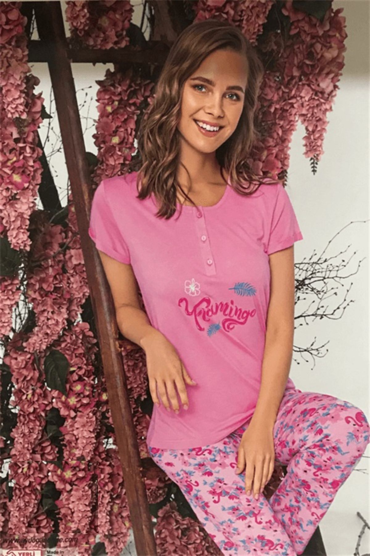 AYDOĞAN HOME Aydoğan 9044 Kadın Viskon Kısakol Pijama Takımı