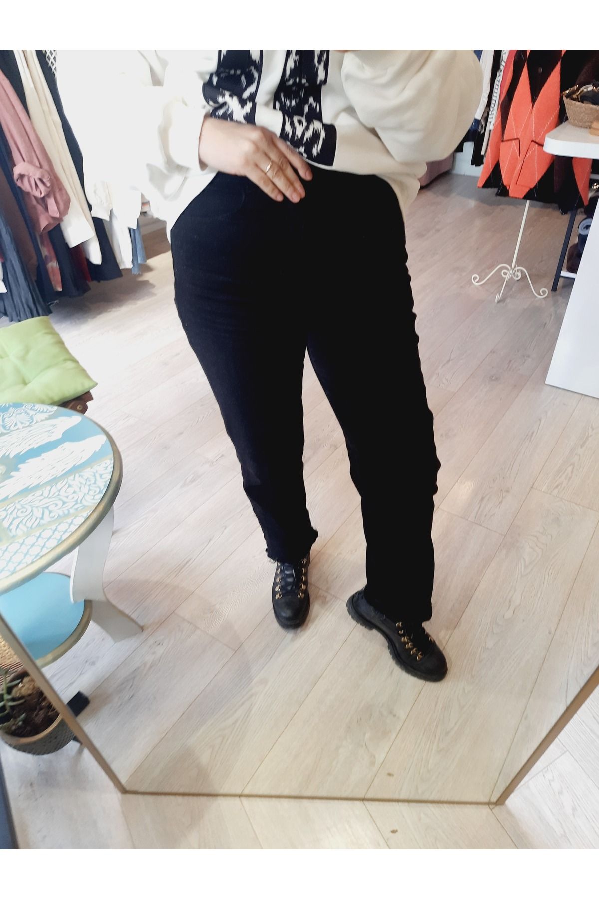 ALVWOMAN Siyah Boyfit Jean