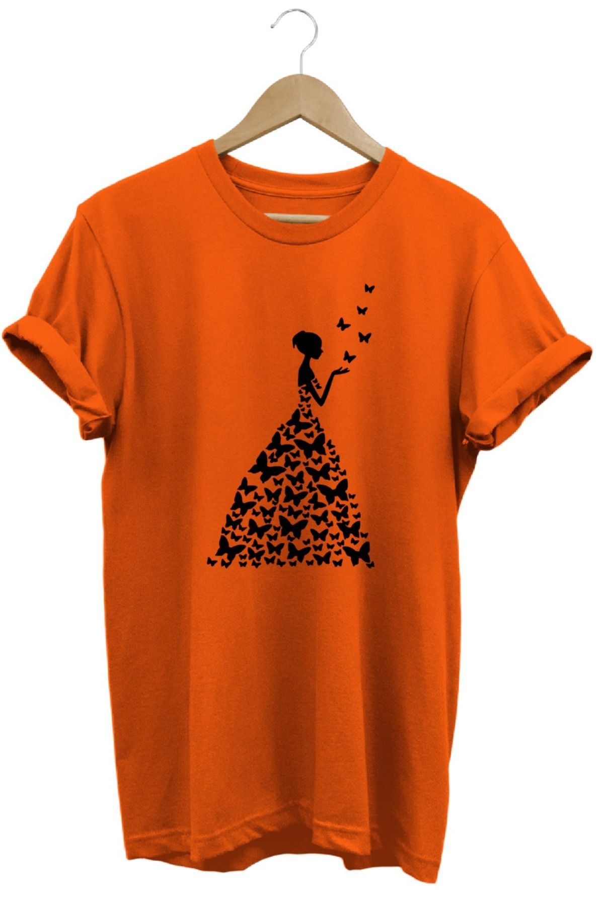joyyfashion Kelebek butterfly baskılı tişört