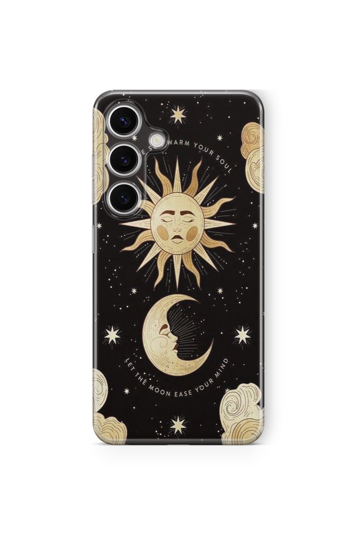 Space Star Samsung Galaxy A55 Uyumlu Sun and Moon Tasarım Baskılı Şeffaf Kılıf