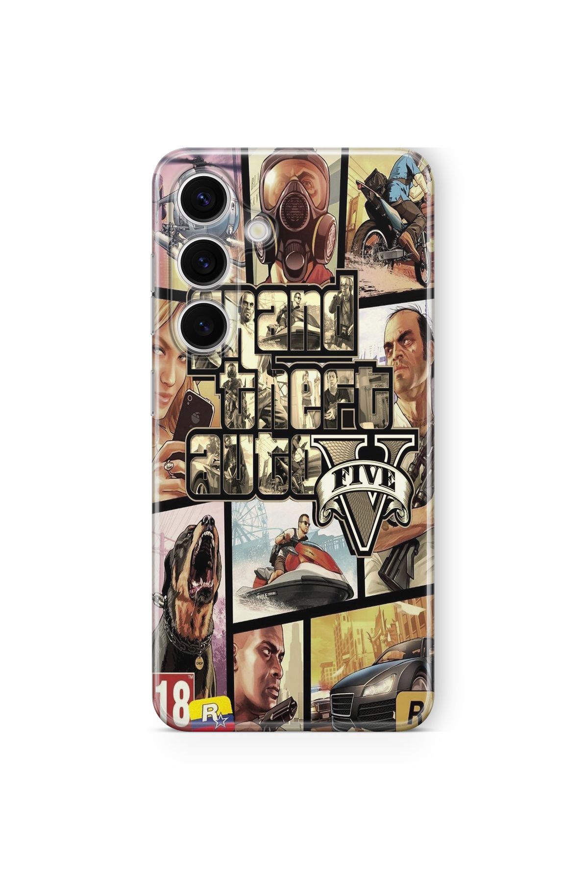 Space Star Samsung Galaxy A15 Uyumlu GTA Five Tasarım Baskılı Şeffaf Kılıf