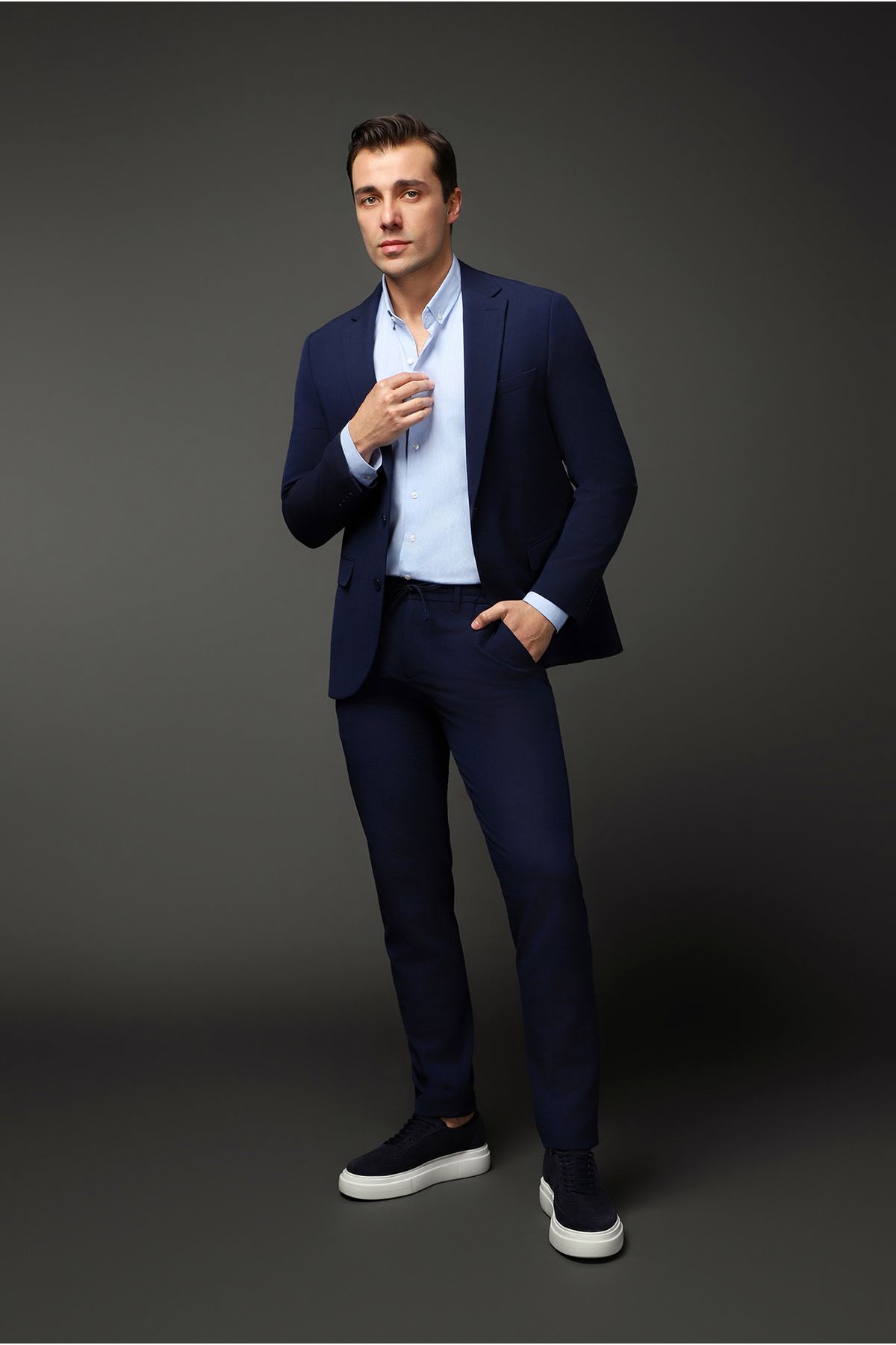 Kiğılı Regular Fit Düz Seersucker Ceket