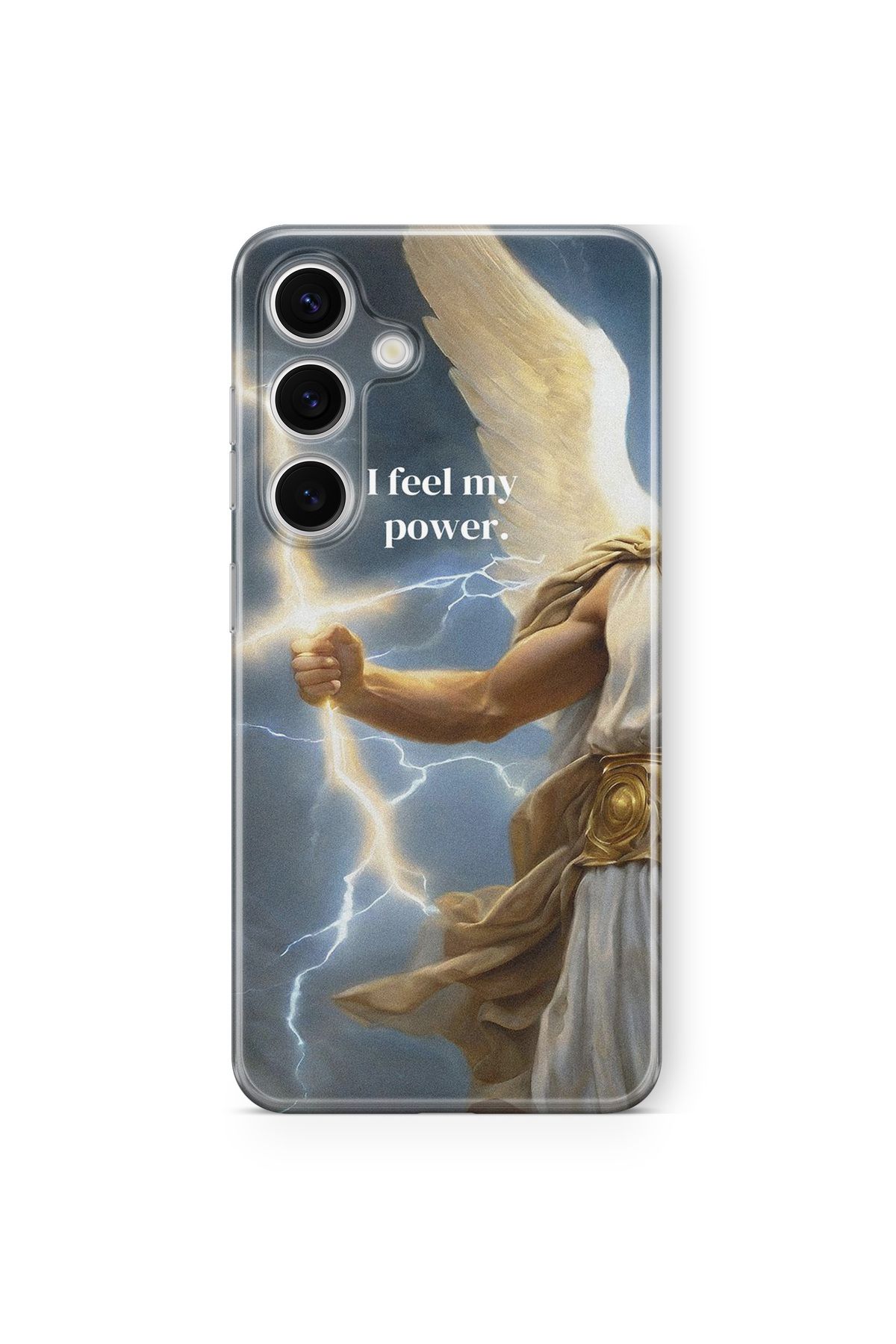 Space Star Samsung Galaxy A14 Uyumlu I Feel My Power Tasarım Baskılı Şeffaf Kılıf