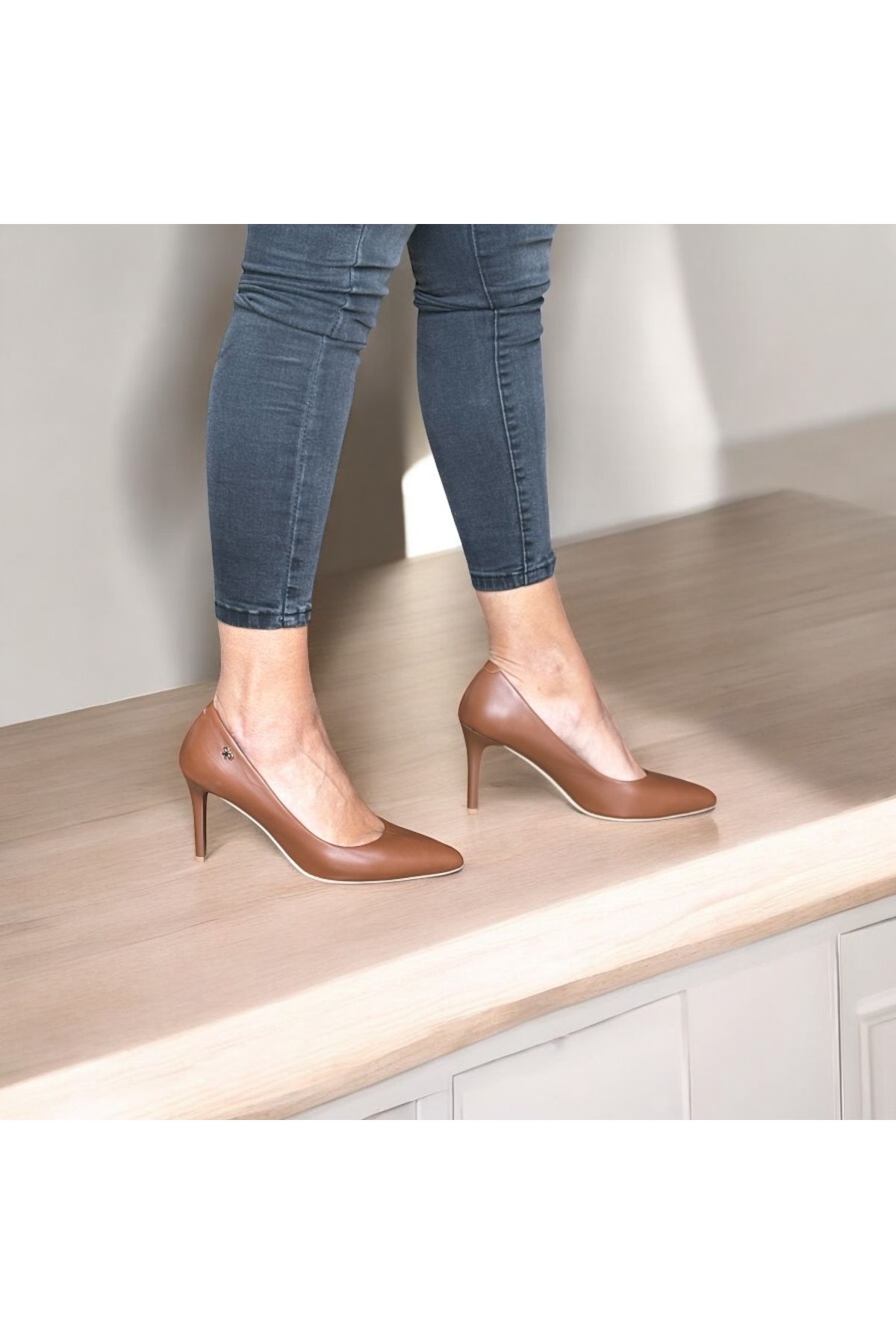 NEVE SHOES Taba Hakiki Deri Stiletto