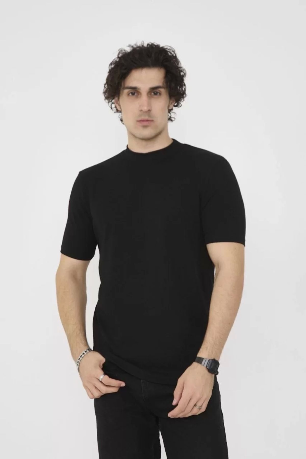 CVS Unisex Bisiklet Yaka Slim fit T-Shirt- Siyah