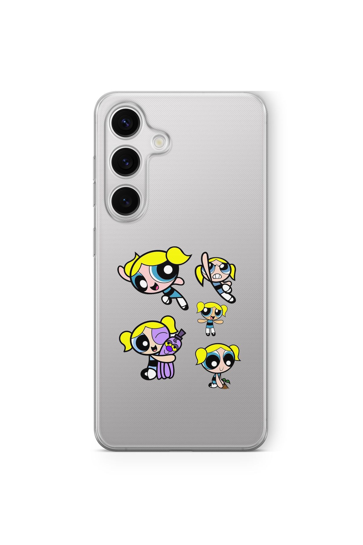 Space Star Samsung Galaxy S24 Fe Uyumlu Bubbles Tasarım Baskılı Şeffaf Kılıf