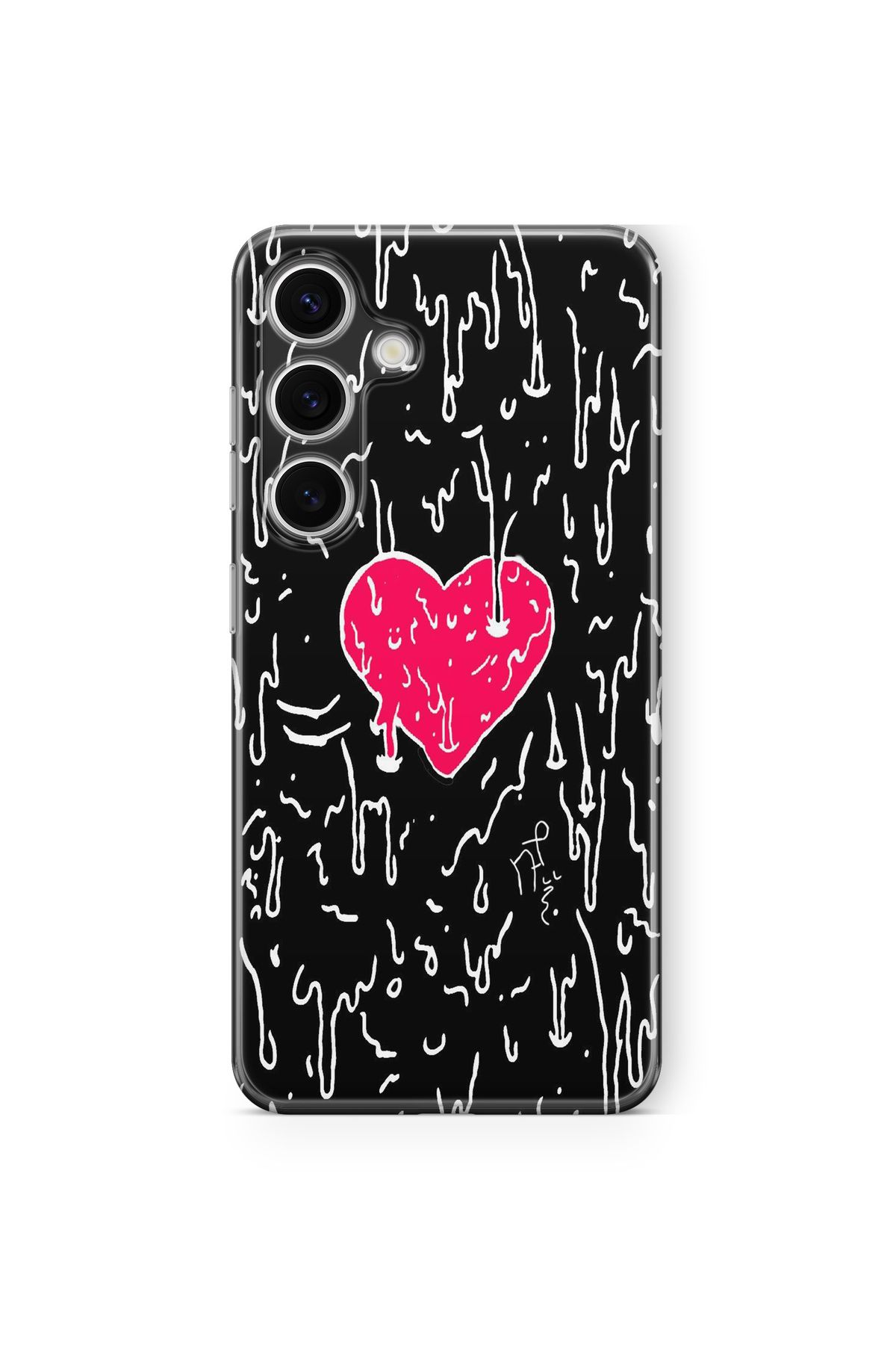 Space Star Samsung Galaxy A15 Uyumlu Melting Heart Tasarım Baskılı Şeffaf Kılıf