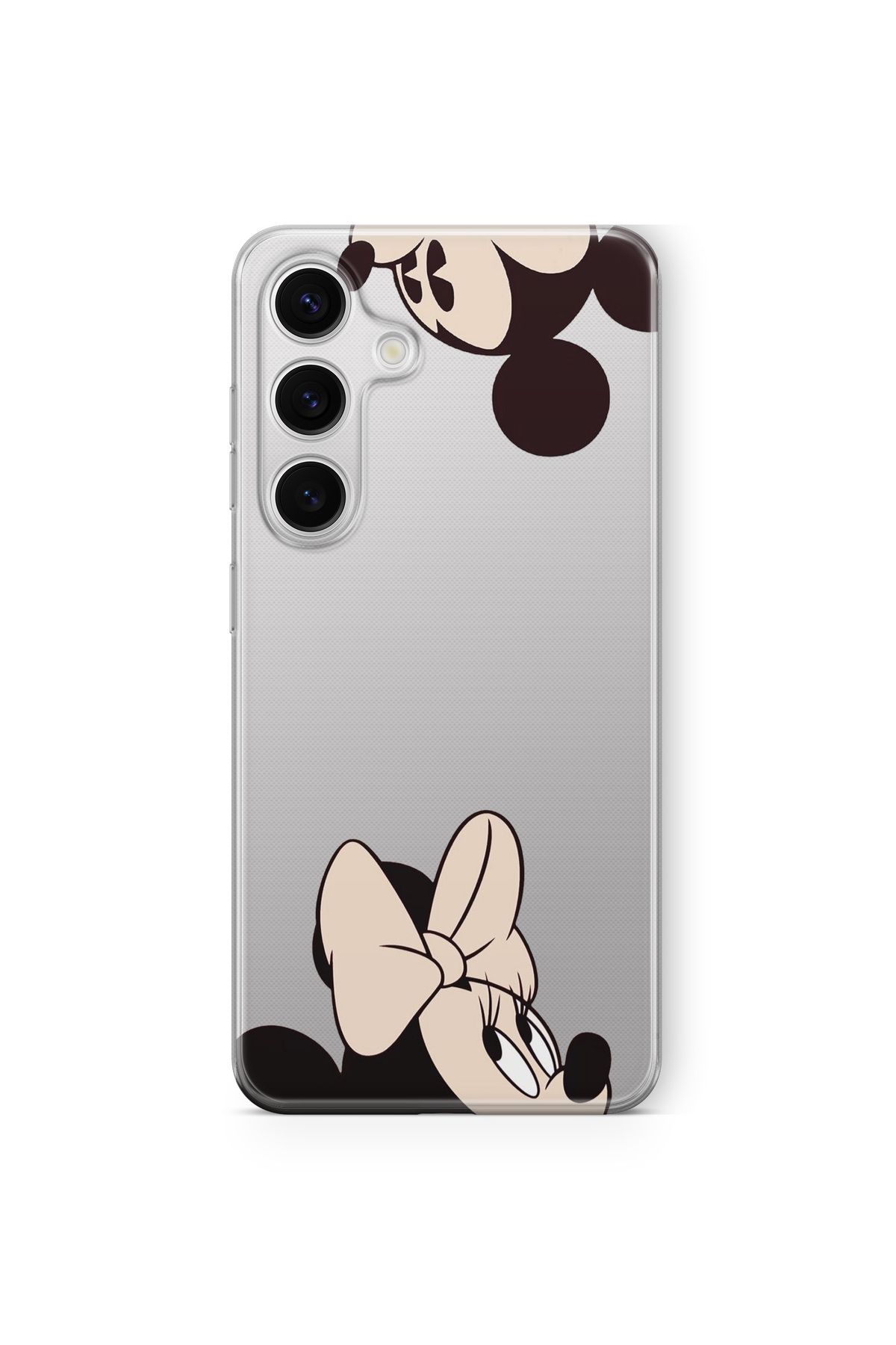 Space Star Samsung Galaxy A14 Uyumlu Mickey ve Minnie Tasarım Baskılı Şeffaf Kılıf