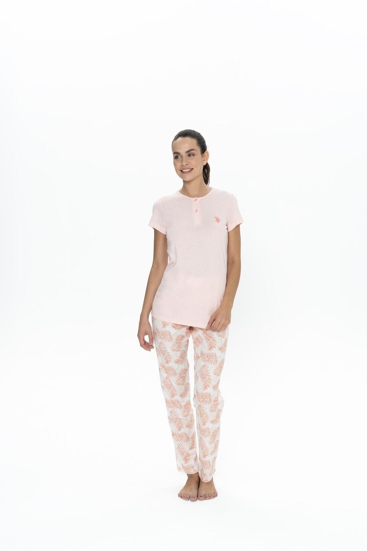 U.S. Polo Assn. Us Polo Kadın Büyük Beden Pijama Takım, %50 Modal %50 Pamuk