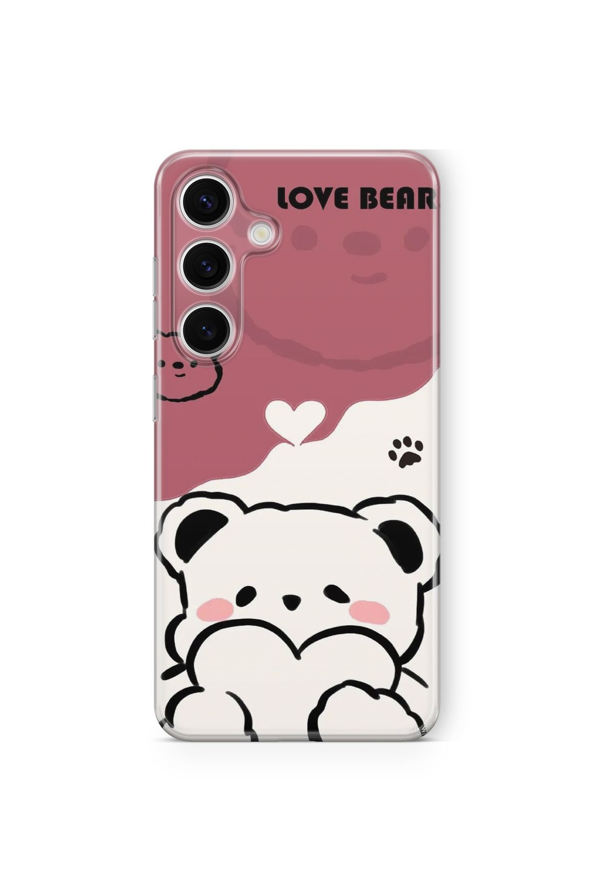 Space Star Samsung Galaxy A25 Uyumlu Love Bear Tasarım Baskılı Şeffaf Kılıf