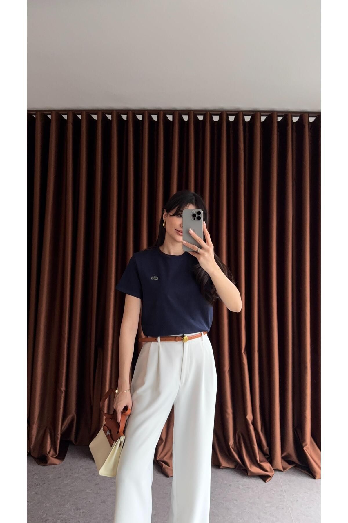 HAZELANNA Tok Doku Basic L Lacivert Tshirt