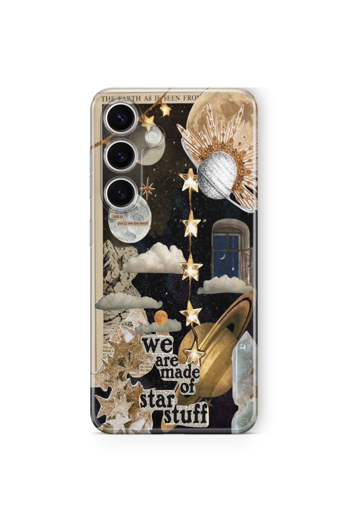 Space Star Samsung Galaxy A05S Uyumlu Star Stuff Tasarım Baskılı Şeffaf Kılıf