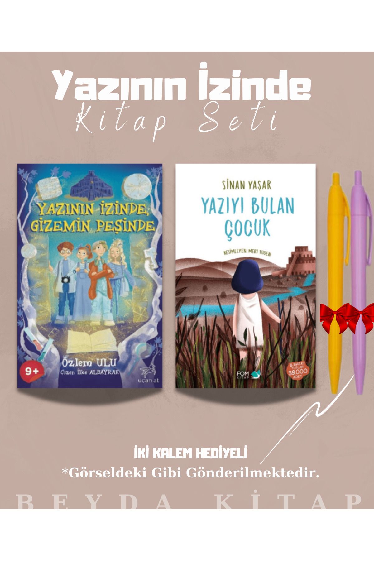 Bilge Kültür Sanat Yazının İzinde Gizemin Peşinde - Yazıyı Bulan Çocuk - Kitap Seti - Kalem Hediyeli