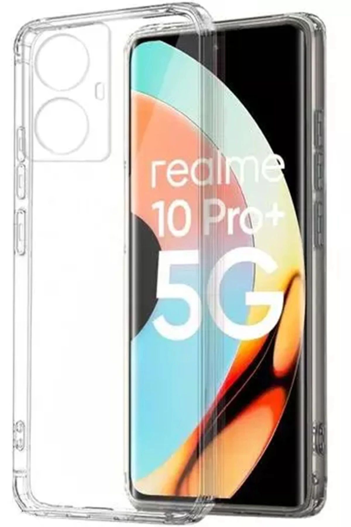 NewFace Realme 10 Pro Plus 5G Kılıf Lüx Şeffaf Silikon NRMSA