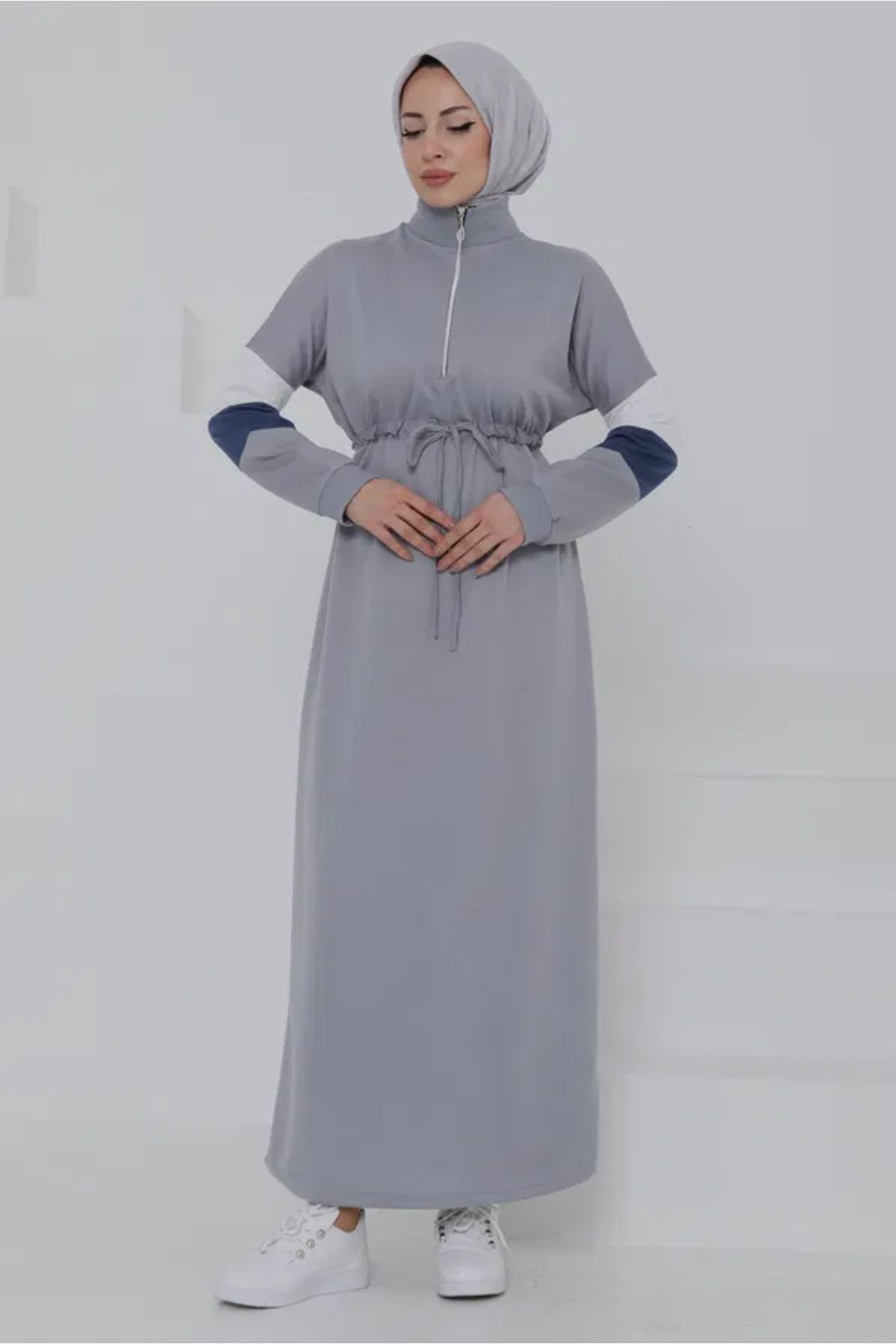 Butik Garnili Fermuarlı Elbise - 27047