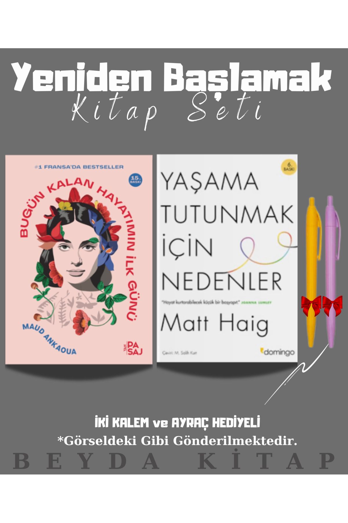 Yan Pasaj Yayınevi Bugün Kalan Hayatımın İlk Günü - Yaşama Tutunmak İçin Nedenler - Kitap Seti - Kalemli