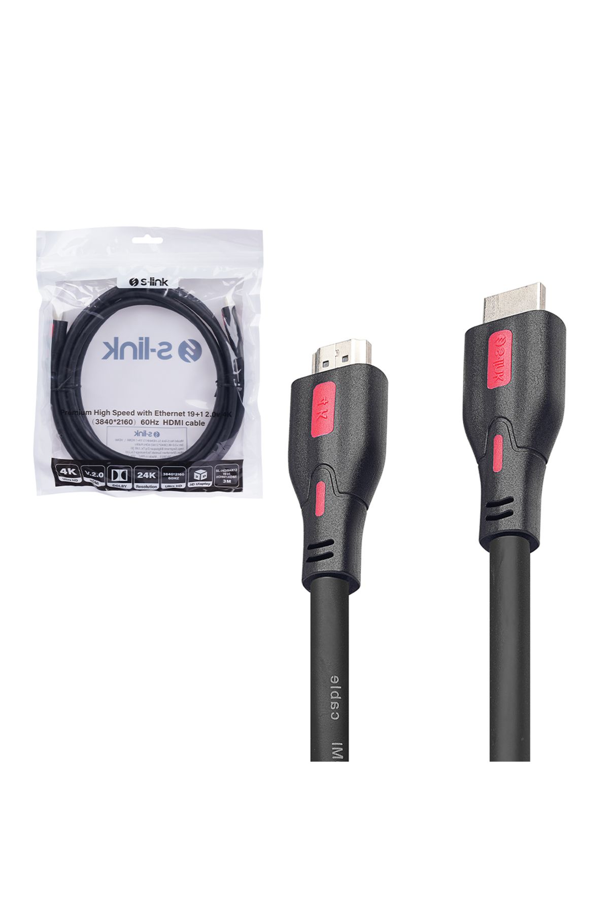 nazeninstoğu S-Link Sl-Hdm4K13 19+1 V2.0 4K 60Hz 3 Metre Hdmi Kablo