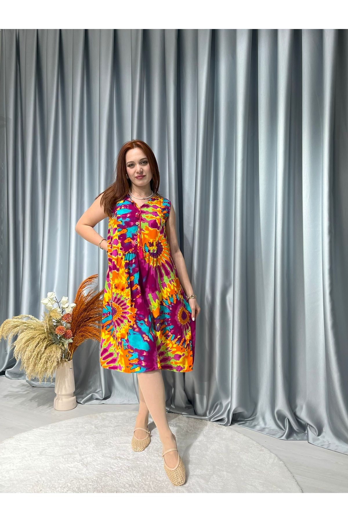 Butik Yazlık Otantik Askılı Elbise
