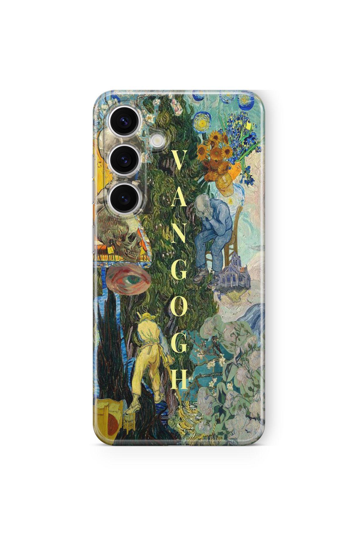 Space Star Samsung Galaxy A55 Uyumlu Van Gogh Tasarım Baskılı Şeffaf Kılıf