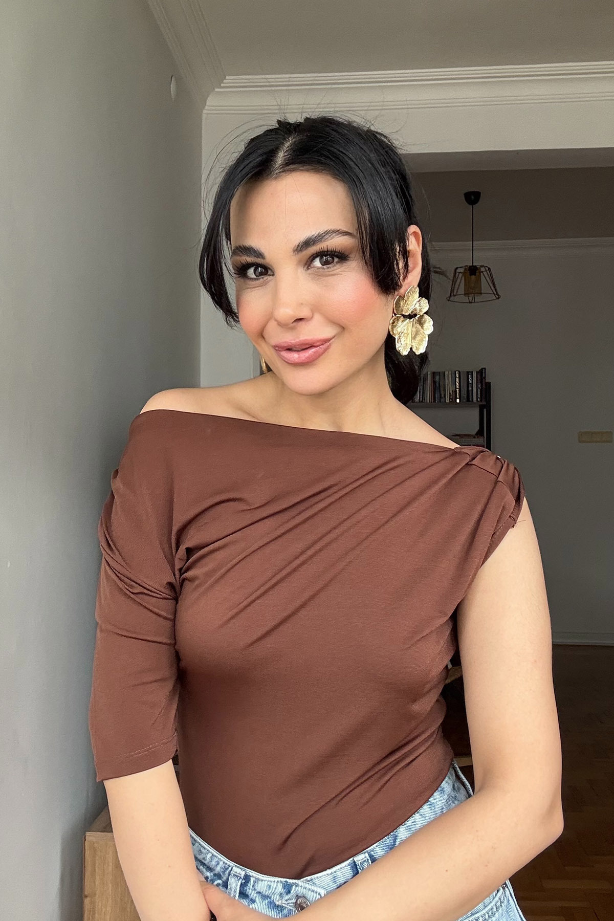 Seda Yalçın Atelier-Brown Zr Design Blouse 3