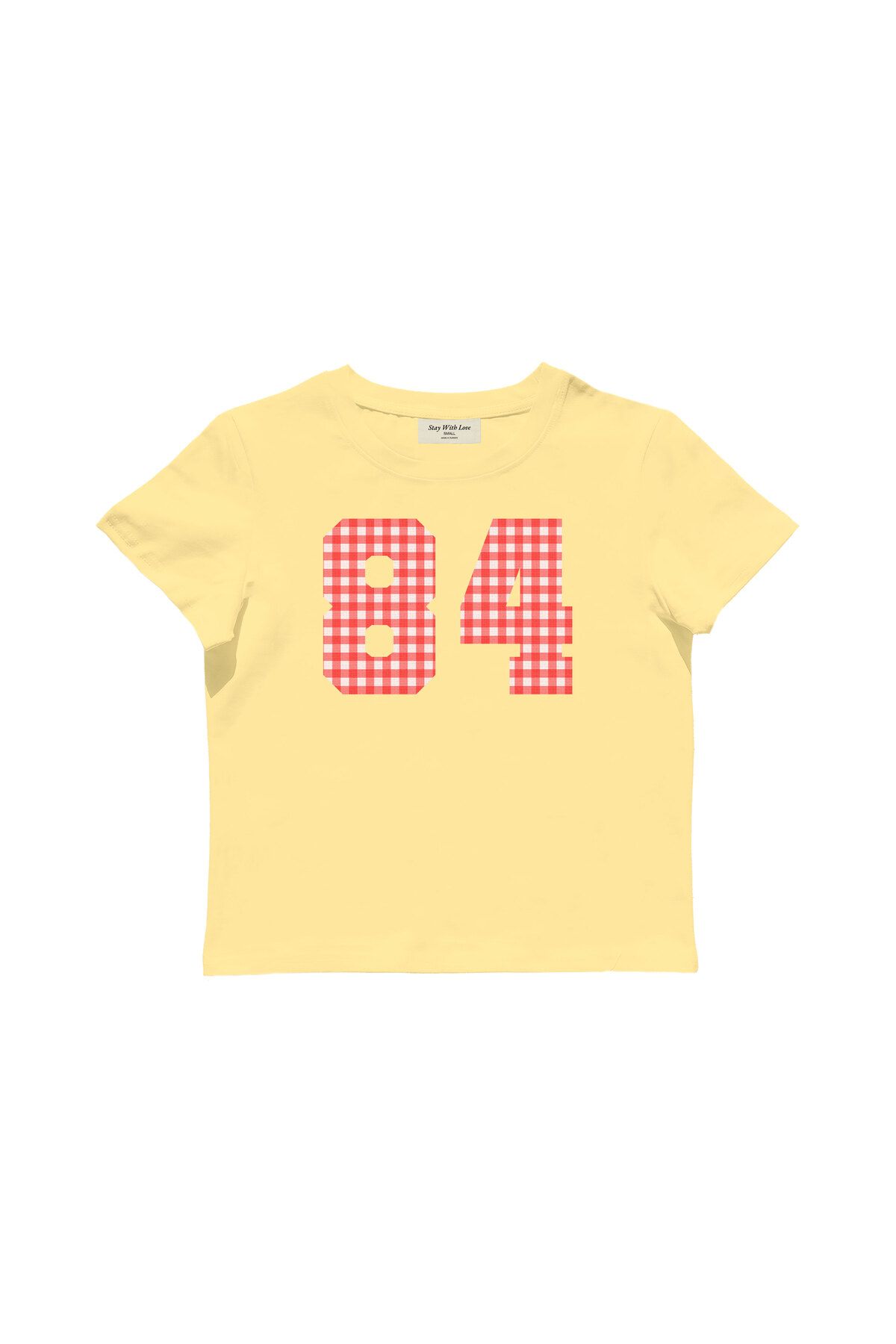 lethestudios 84 Ekose Baskılı Baby Tee Crop Top