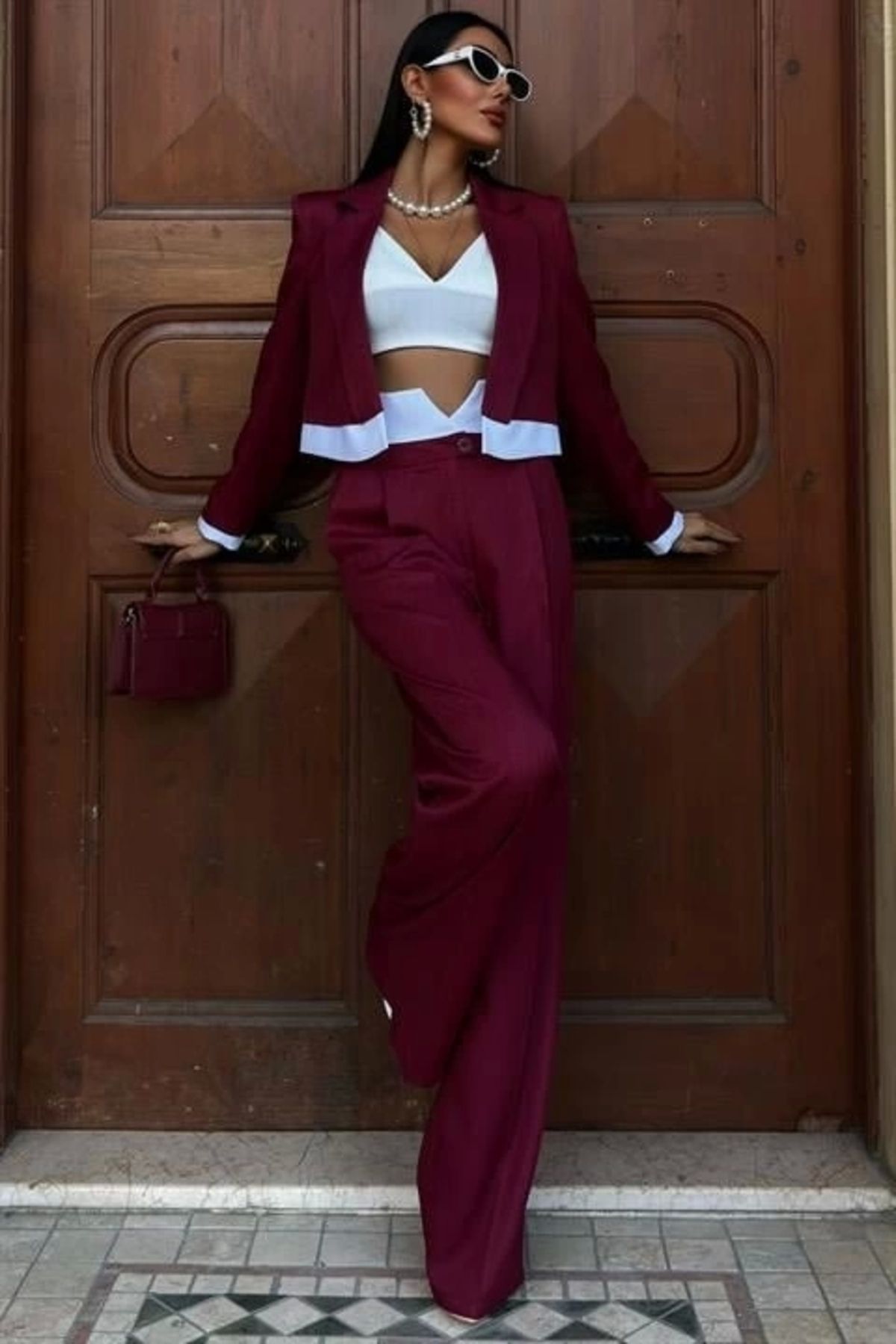 nedo7 Audrey Crop Ceket Takım 10106
