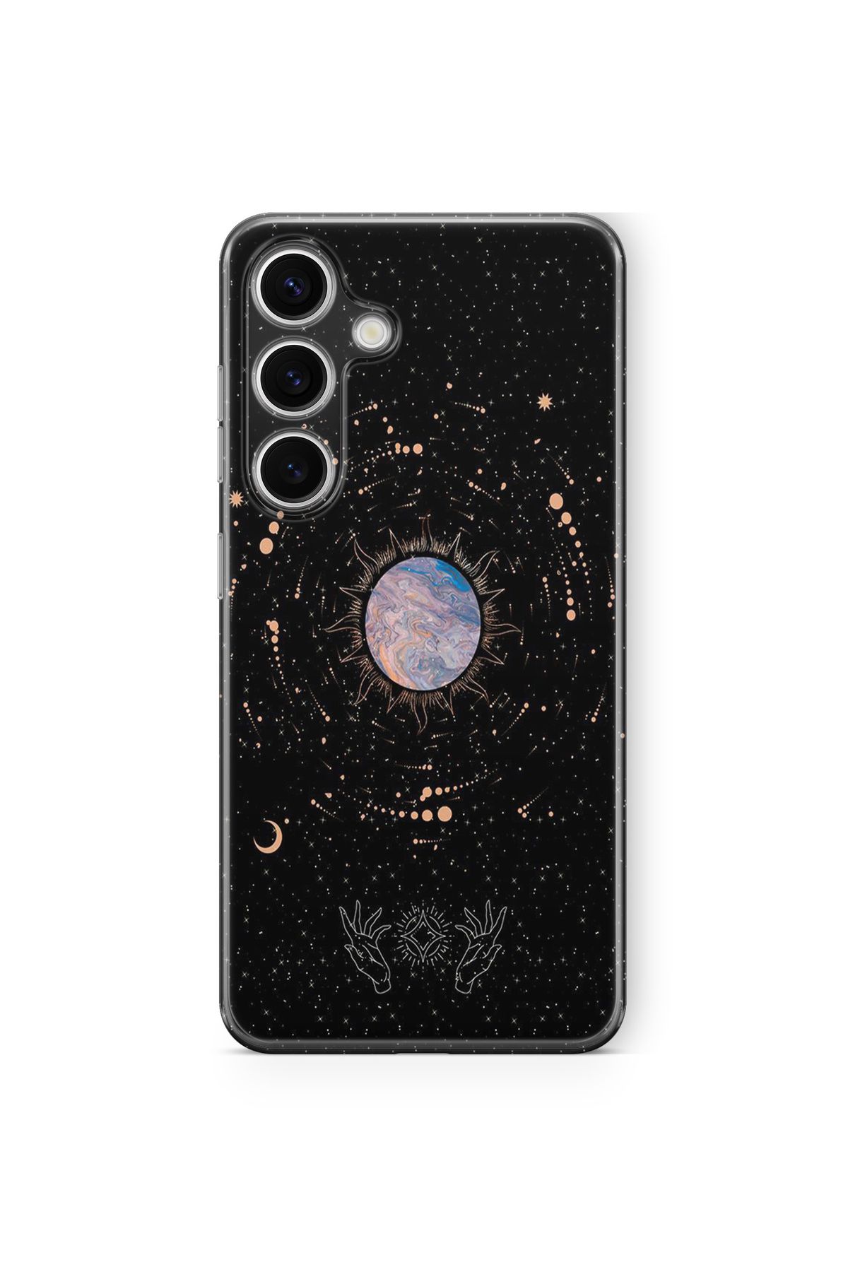 Space Star Samsung Galaxy A25 Uyumlu Galaxy Tasarım Baskılı Şeffaf Kılıf