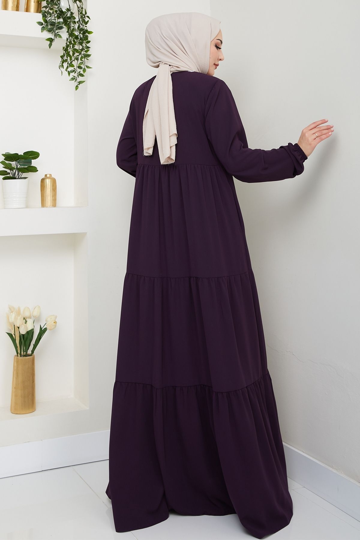 InStyle-Three Gathered Purple Ferace 4