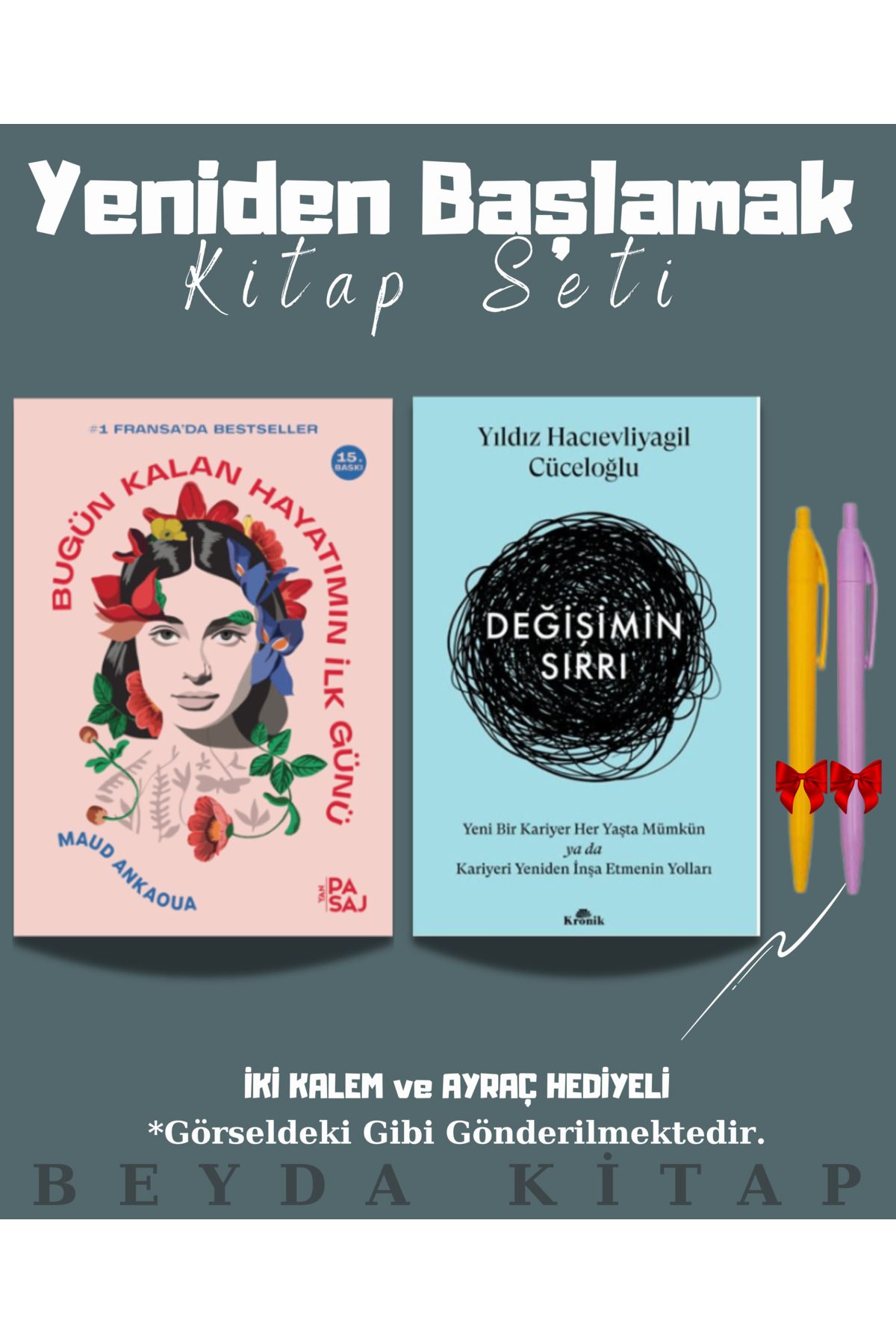 Yan Pasaj Yayınevi Bugün Kalan Hayatımın İlk Günü - Değişimin Sırrı - Kitap Seti - Kalemli