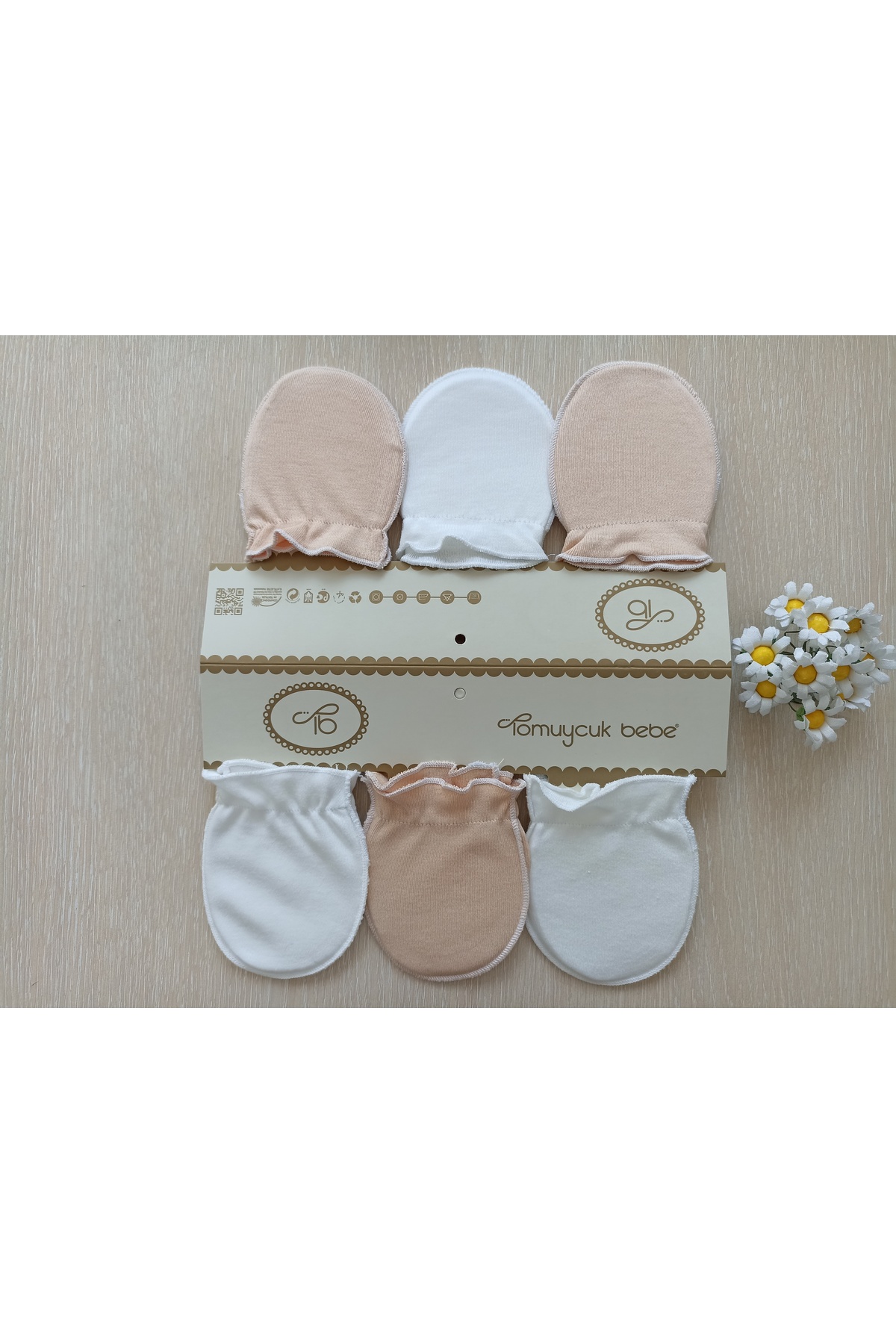 Bebella 6 Çift Kız / Erkek Bebek Eldiveni %100 Pamuklu Bebeklere Özel Eldiven Yenidoğan Hediyelik fotoğrafı 4 (önizleme)