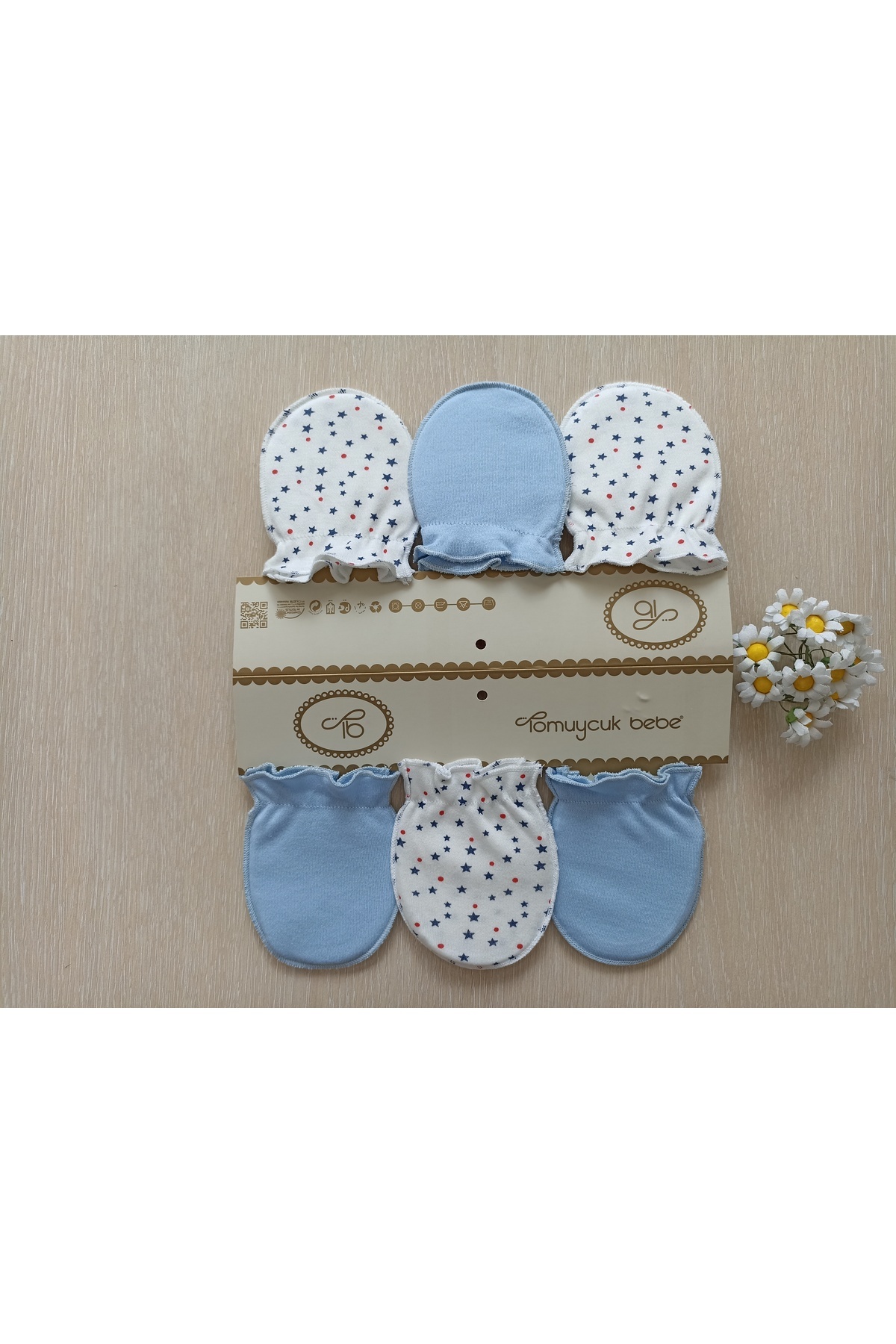 Bebella 6 Çift Kız / Erkek Bebek Eldiveni %100 Pamuklu Bebeklere Özel Eldiven Yenidoğan Hediyelik fotoğrafı 4 (önizleme)