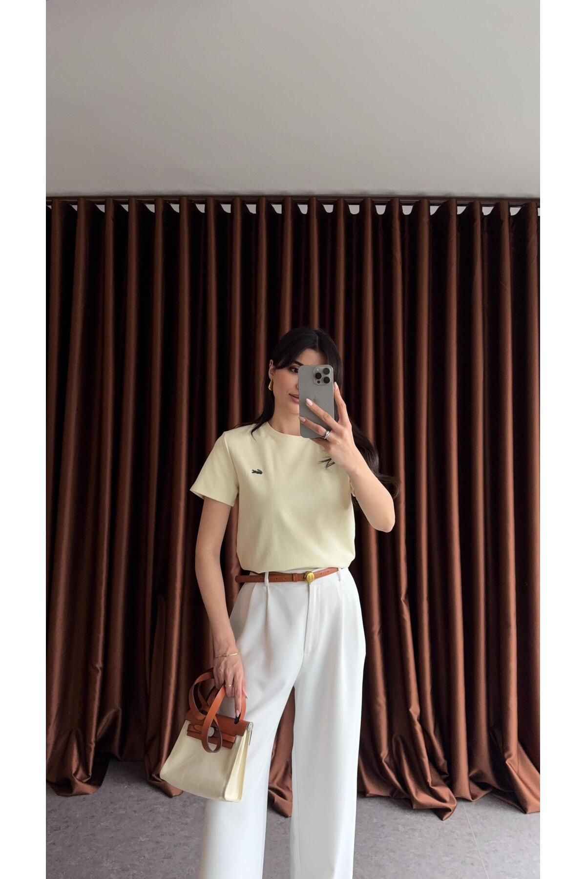 HAZELANNA Tok Doku Basic L Sarı Tshirt