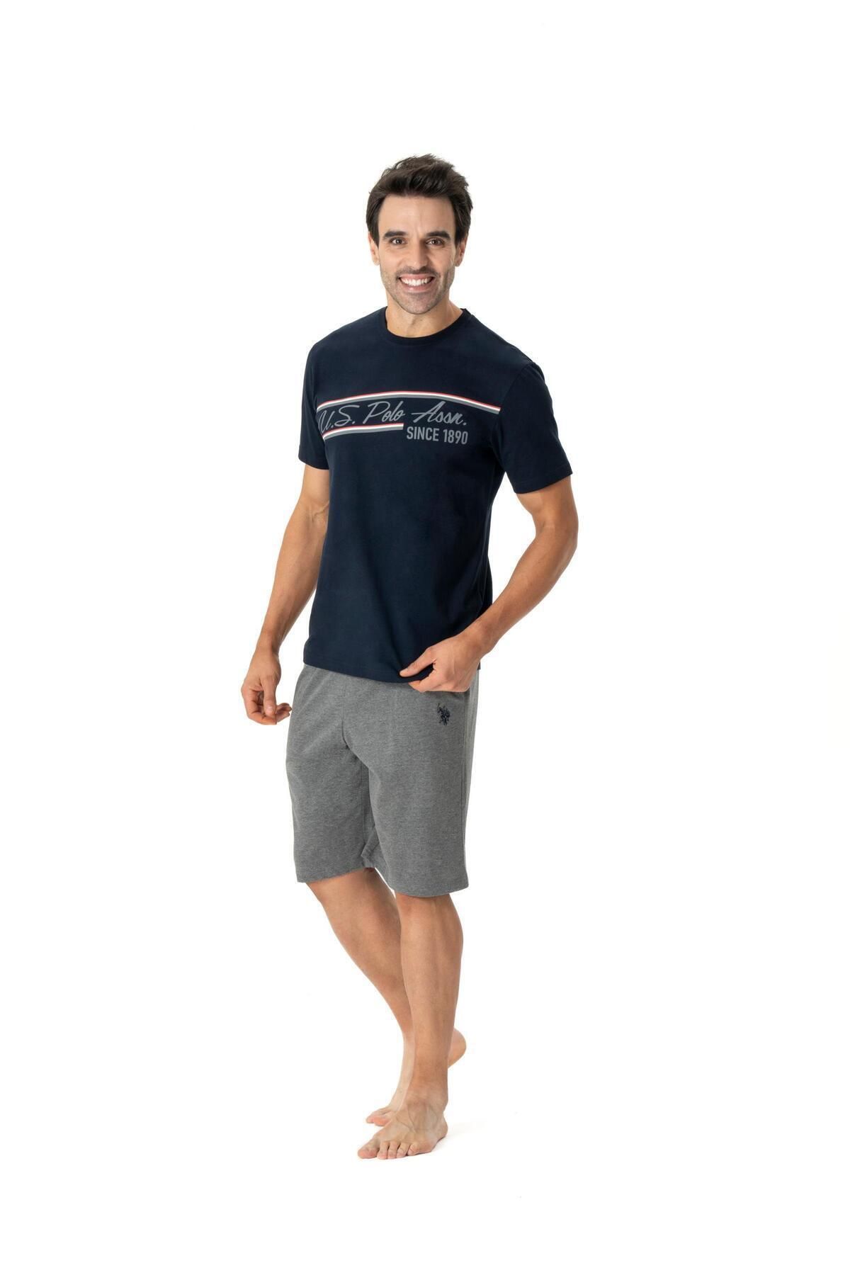 U.S. Polo Assn. - Erkek Lacivert Yuvarlak Yaka Şort Takımı