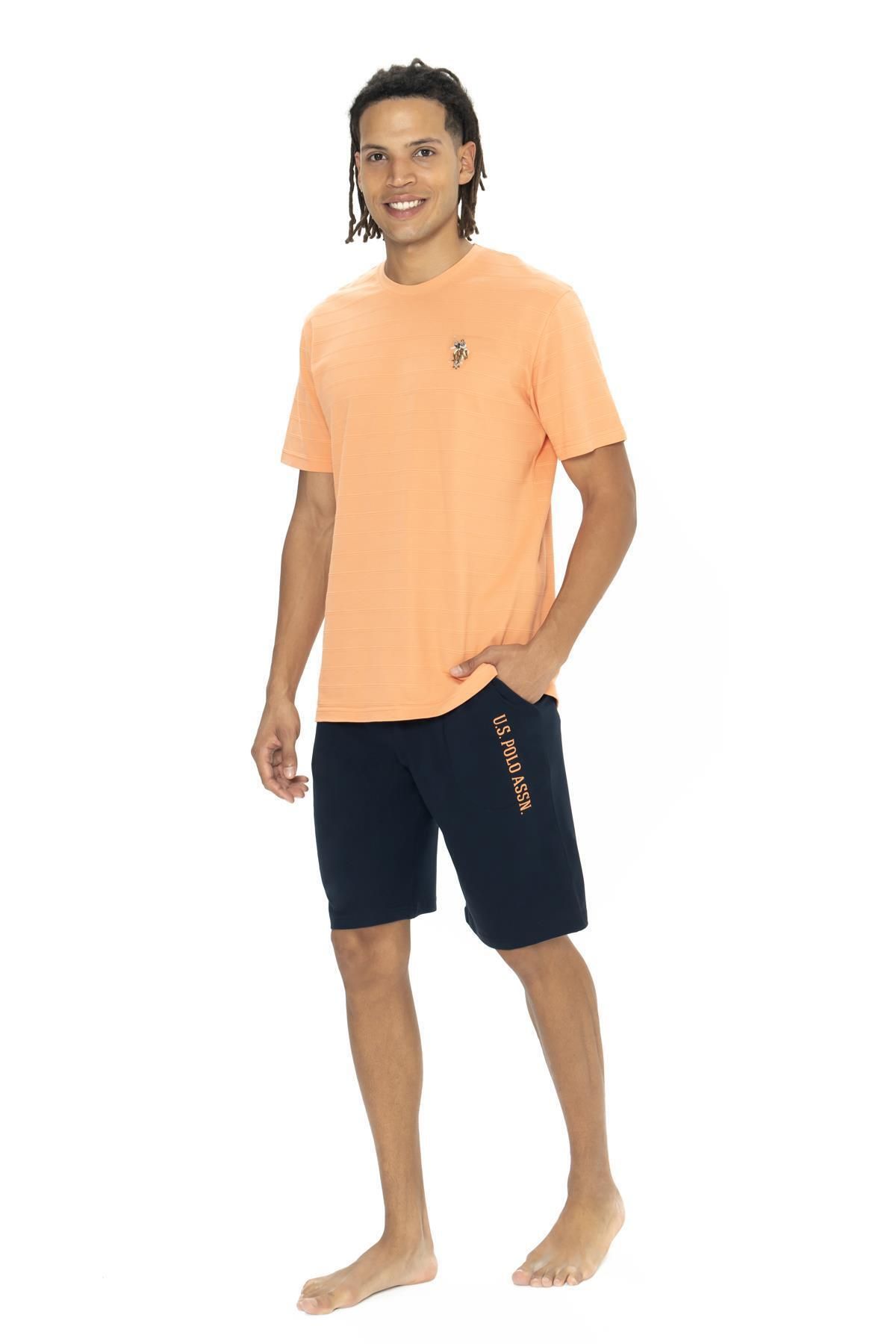 U.S. Polo Assn. U.S. Polo Erkek Şortlu Takım, Bisiklet Yaka, Kısakol, T-shirt ve Cepli Şort Takım