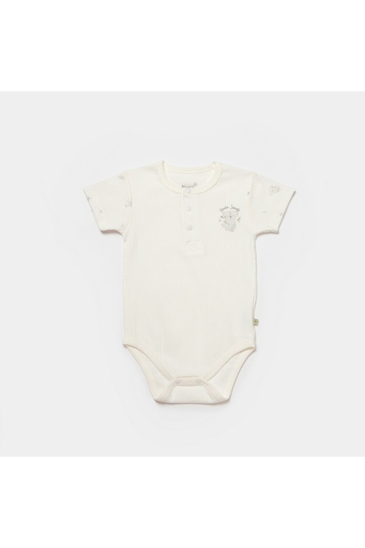 Bibaby Biorganic Koala Jungle Kısa Kol Bebek Body 56972 Gri