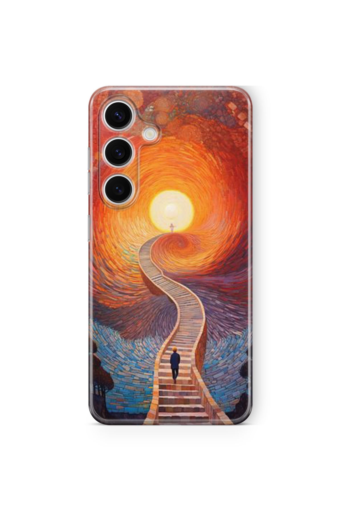 Space Star Samsung Galaxy A05S Uyumlu Endless Road Tasarım Baskılı Şeffaf Kılıf