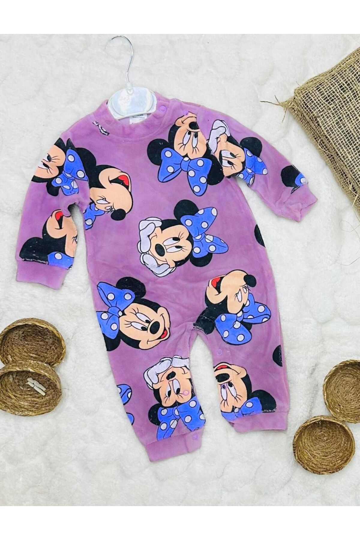 MAXI DRY Baskılı Kadife Bebek Tulum