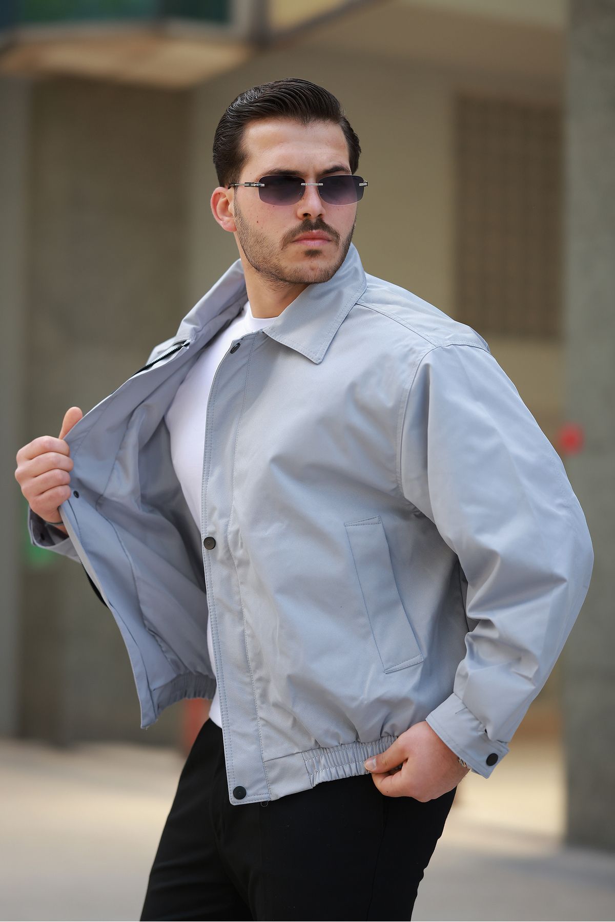 Rogyi Tekstil Yeni Sezon Su Geçirmez Oversize Kalıp Erkek Mevsimlik Ceket