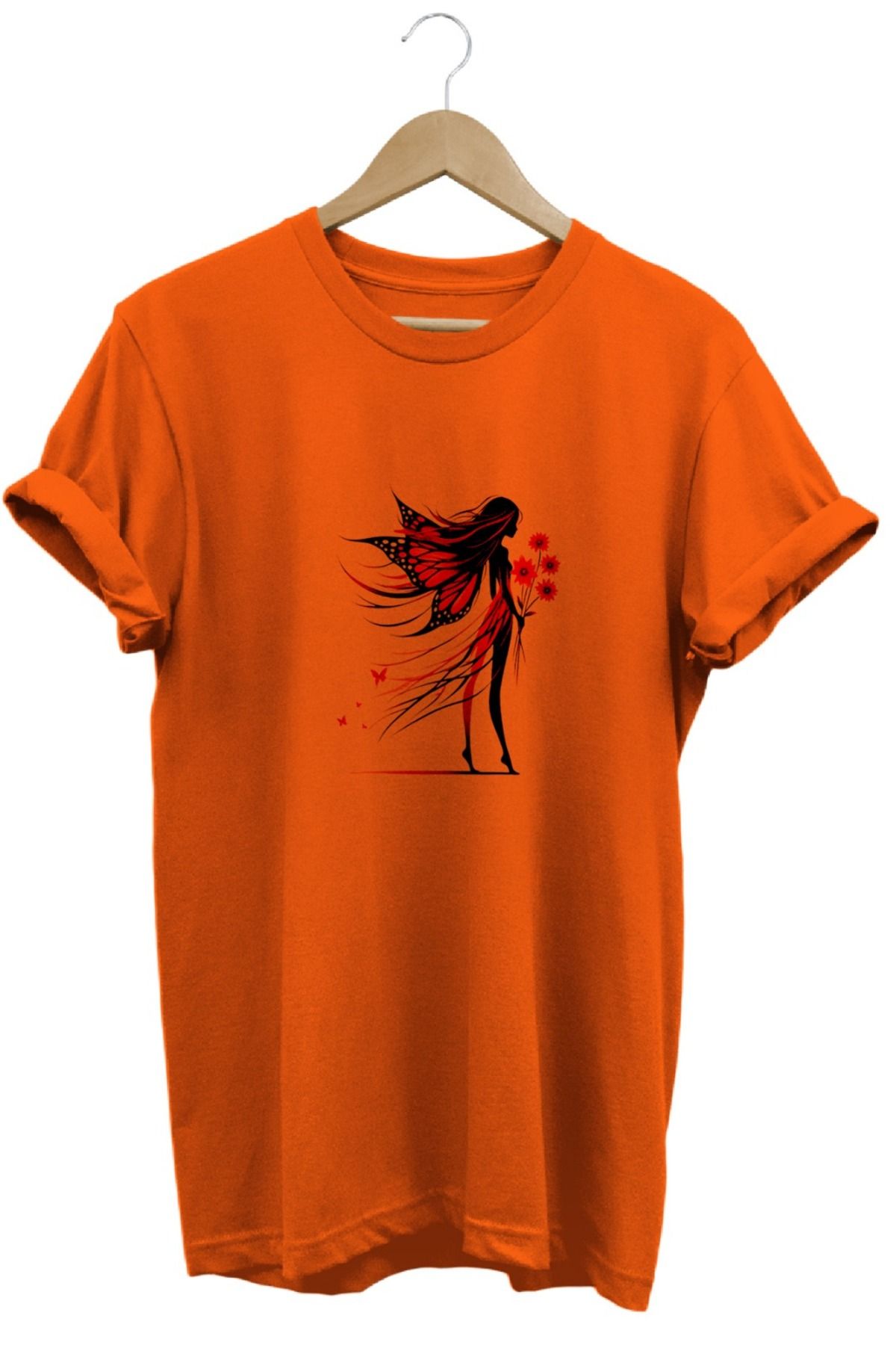 joyyfashion Peri kızı baskılı şık tişört