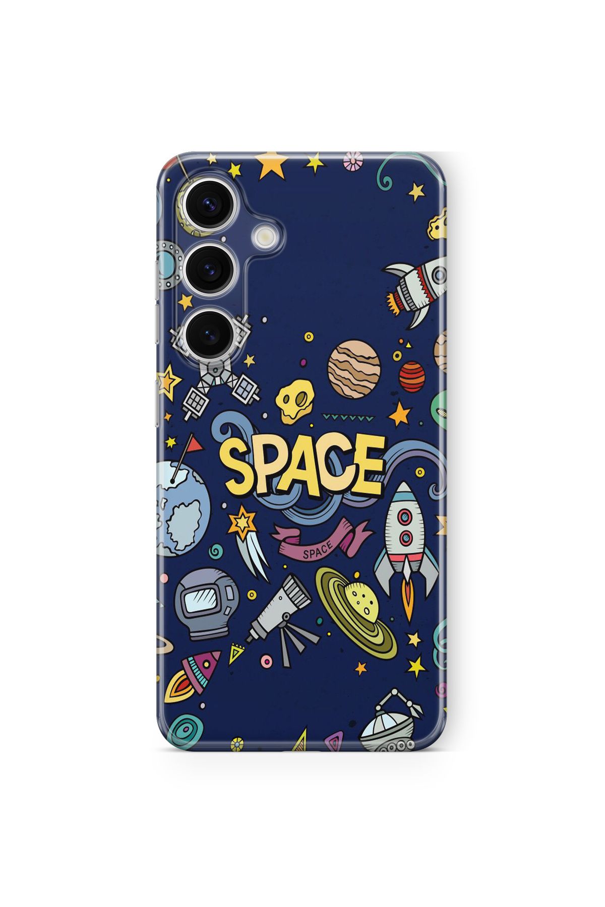 Space Star Samsung Galaxy A05S Uyumlu Space Tasarım Baskılı Şeffaf Kılıf
