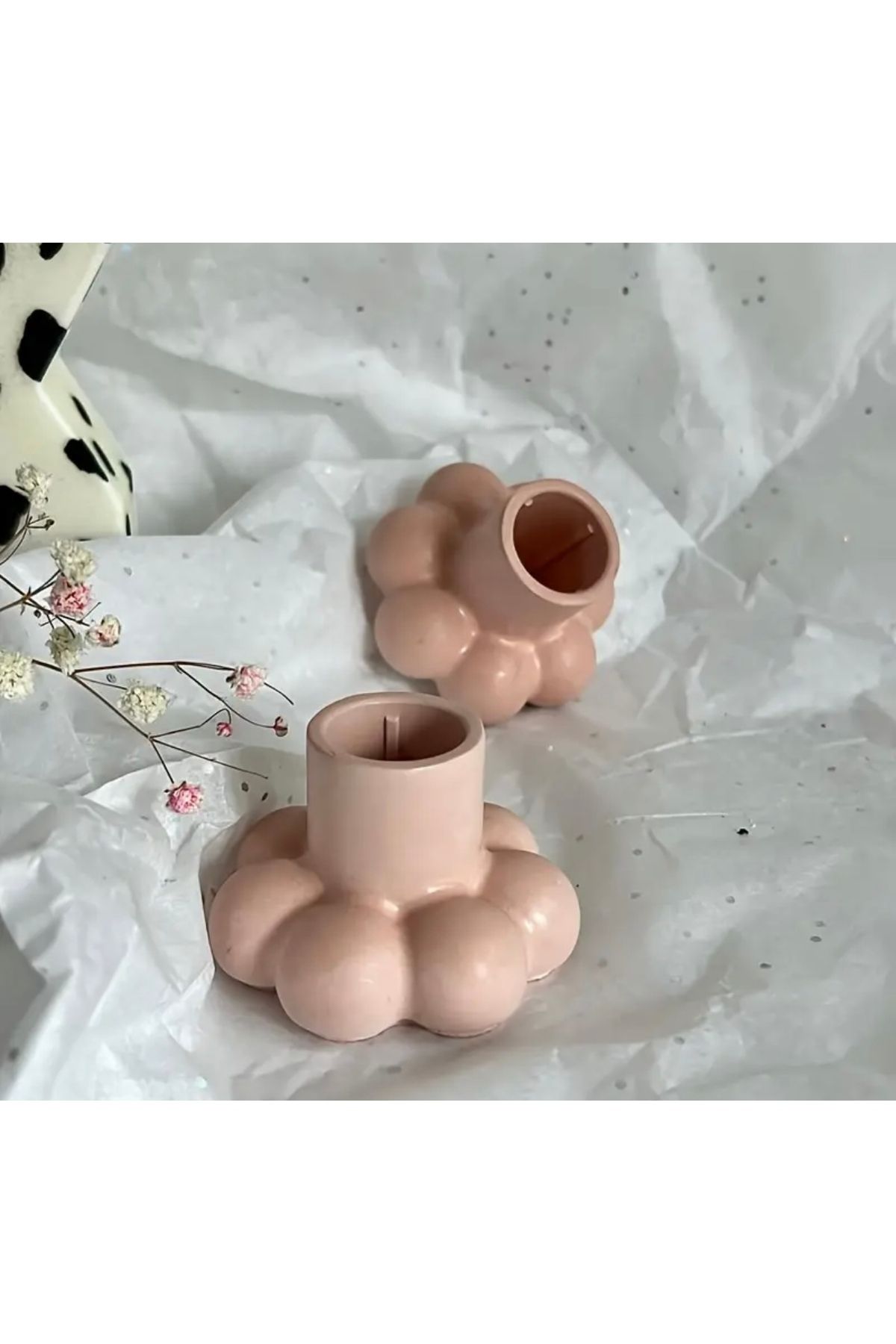 evdeki atölyem 2’li bej bubble mumluk