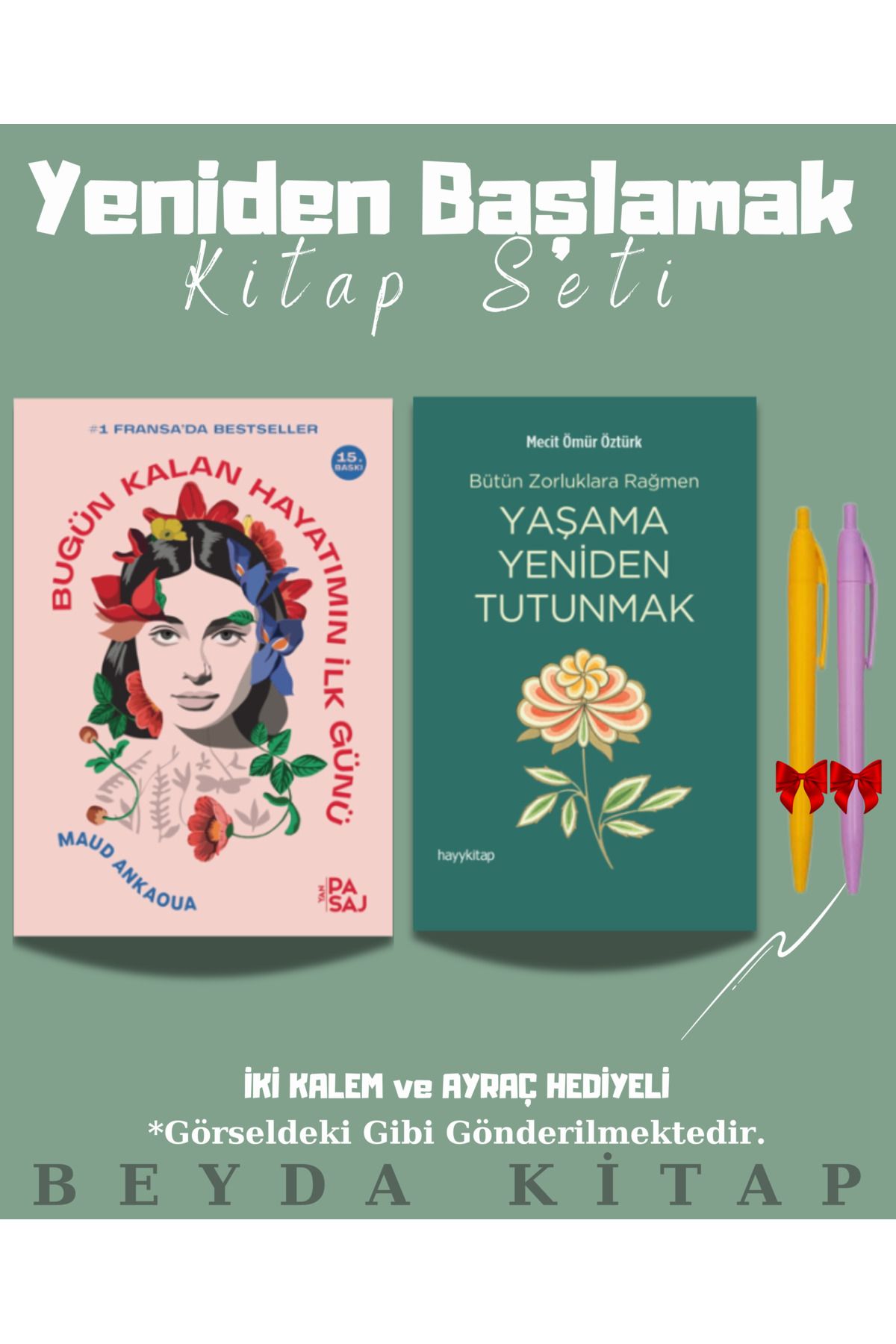 Yan Pasaj Yayınevi Bugün Kalan Hayatımın İlk Günü - Yaşama Yeniden Tutunmak - Kitap Seti - Kalemli