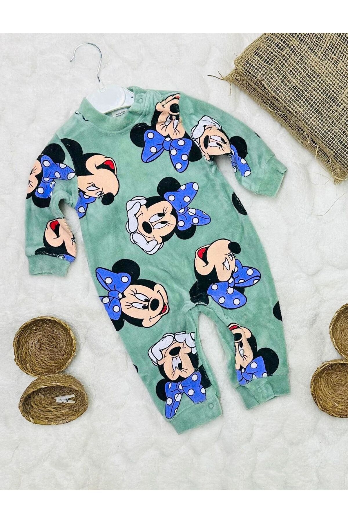 MAXI DRY Baskılı Kadife Bebek Tulum