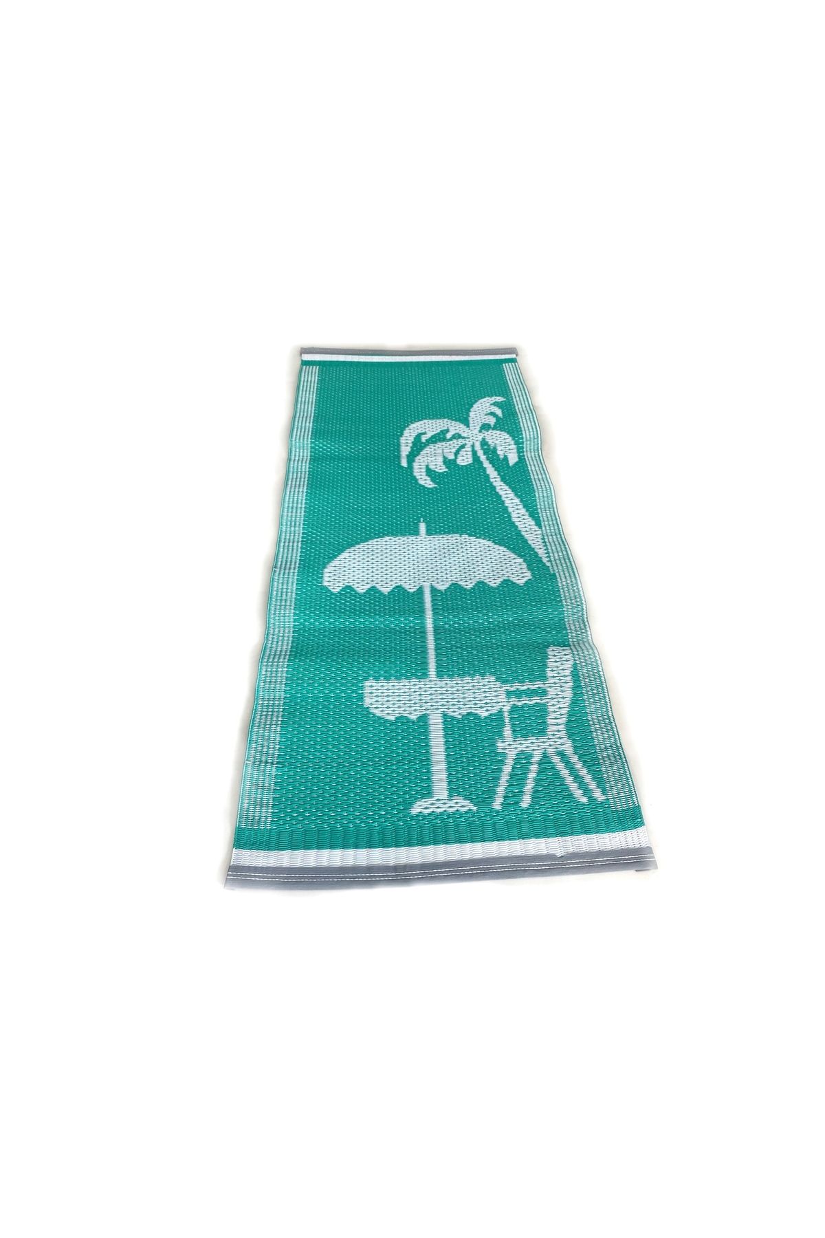 bademlerhali Plastik Plaj Hasırı – 60x150 cm | Hafif, Rulo Yapılabilir, Taşınması Kolay