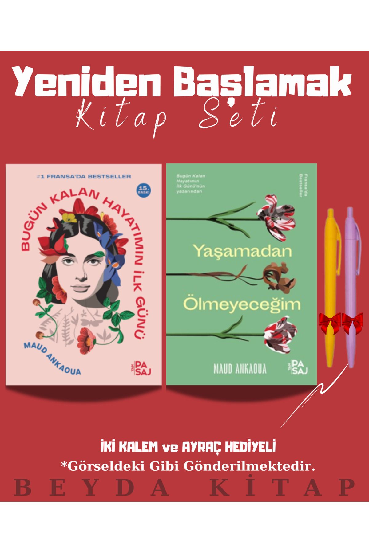 Yan Pasaj Yayınevi Bugün Kalan Hayatımın İlk Günü - Yaşamadan Ölmeyeceğim - Kitap Seti - Kalemli