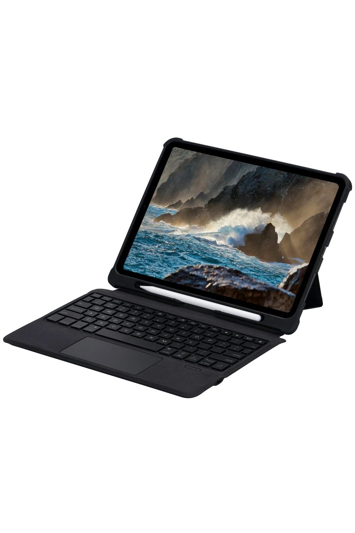 NewFace T5209D iPad Pro 12.9 (2021) Kılıf İnter Ledli Klavyeli Tablet Kılıfı - Siyah NRMSA