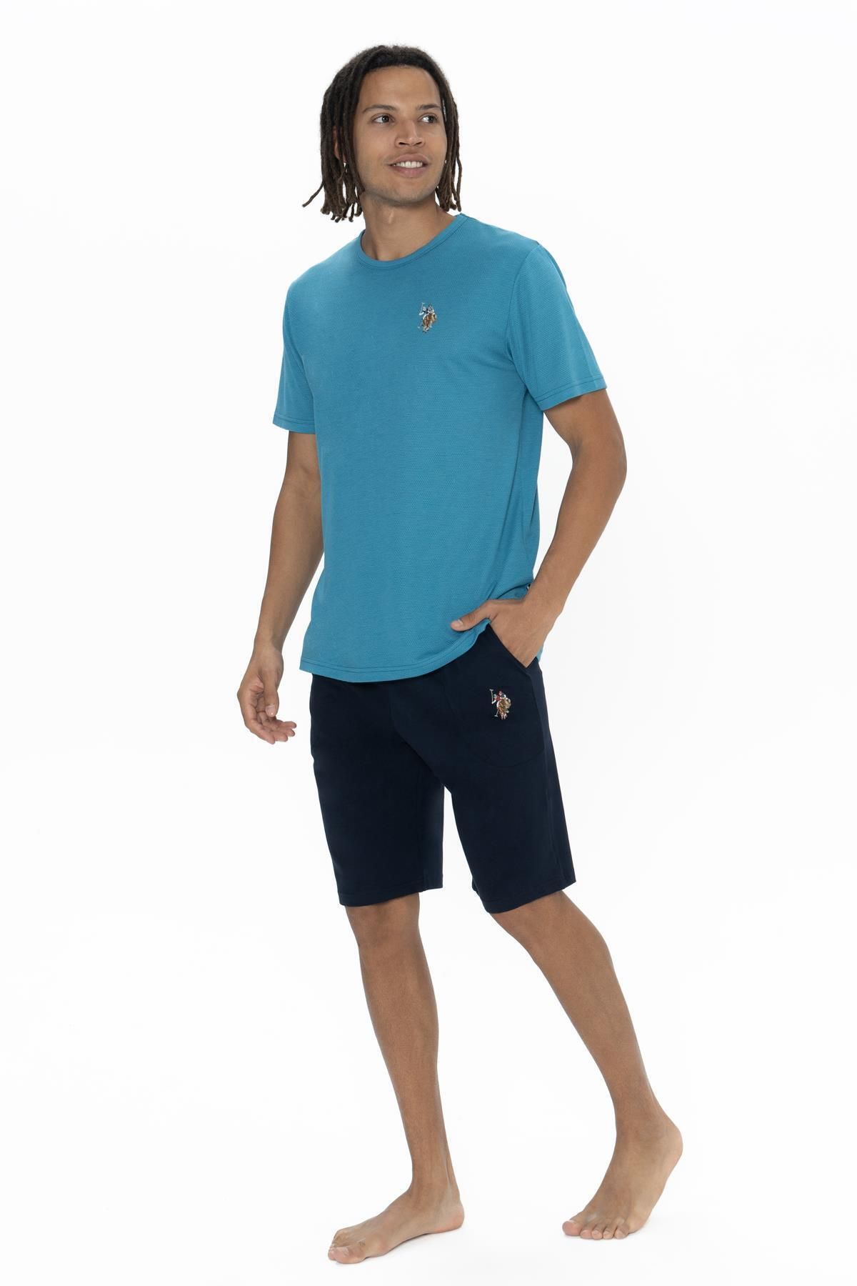 U.S. Polo Assn. U.S. Polo Erkek Yuvarlak Yaka T-shirt Şort Takım, Cep detaylı
