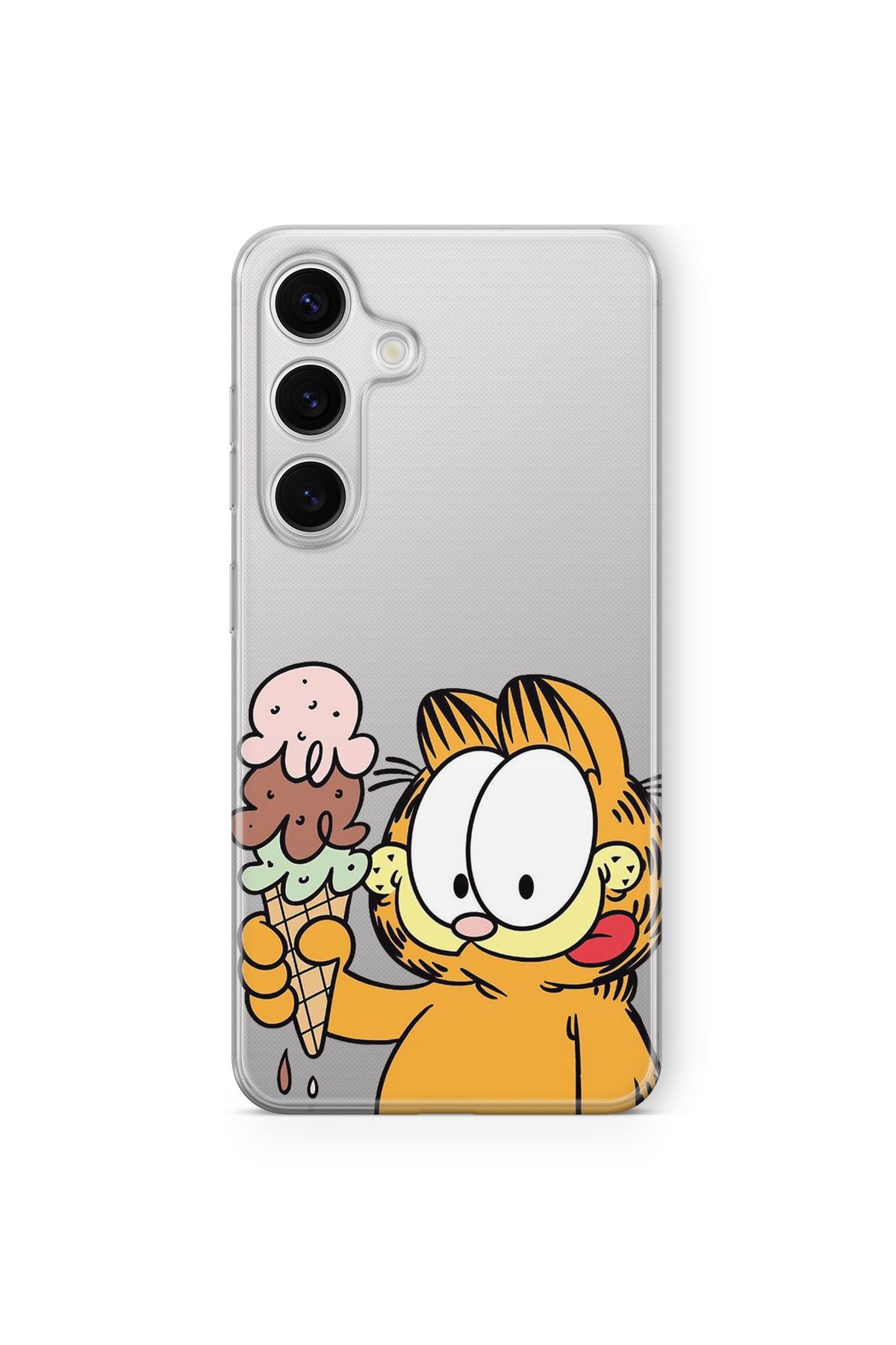 Space Star Samsung Galaxy A55 Uyumlu Garfield Tasarım Baskılı Şeffaf Kılıf